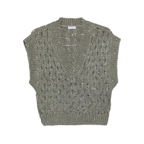 Knitwear > V-neck Knitwear - - Brunello Cucinelli - Modalova