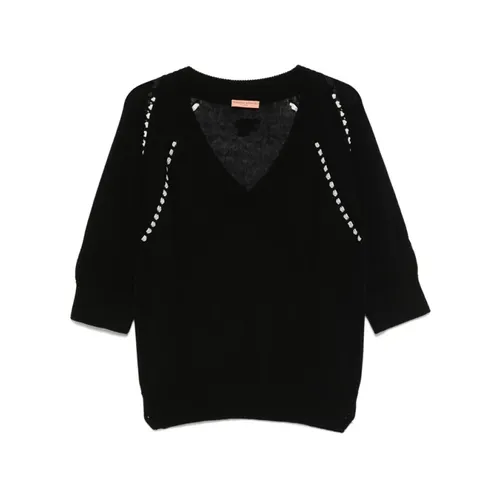 Knitwear > V-neck Knitwear - - Ermanno Scervino - Modalova