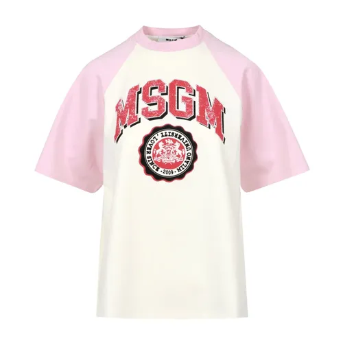 Msgm - Tops > T-Shirts - Pink - Msgm - Modalova