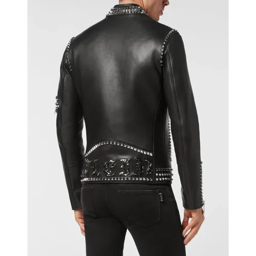 Jackets > Leather Jackets - - Philipp Plein - Modalova