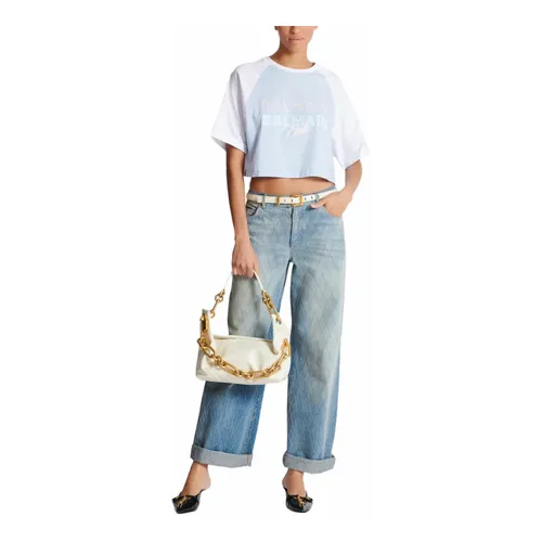 Balmain - Tops > T-Shirts - Blue - Balmain - Modalova