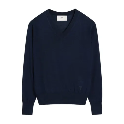 Knitwear > V-neck Knitwear - - Ami Paris - Modalova