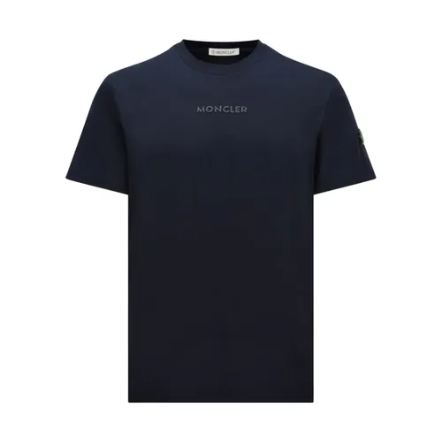 Moncler - Tops > T-Shirts - Blue - Moncler - Modalova