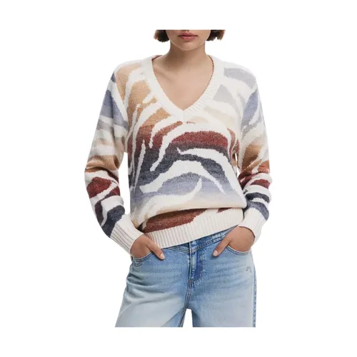 Knitwear > V-neck Knitwear - - Desigual - Modalova