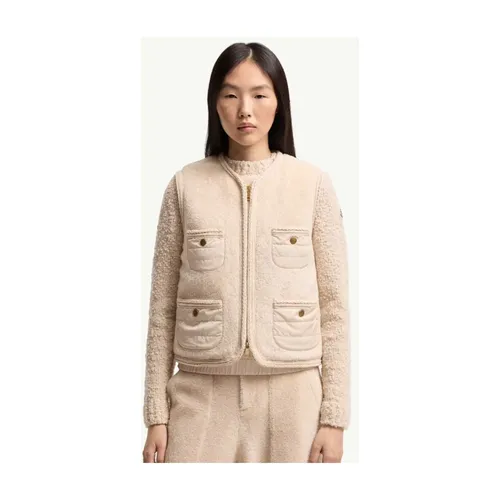 Moncler - Jackets > Vests - Beige - Moncler - Modalova