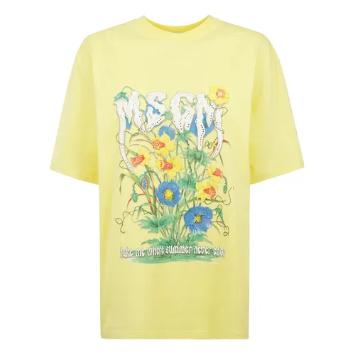 Msgm - Tops > T-Shirts - Yellow - Msgm - Modalova