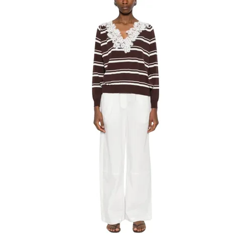 Knitwear > V-neck Knitwear - - Ermanno Scervino - Modalova