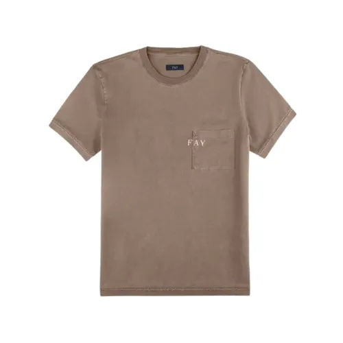 Fay - Tops > T-Shirts - Brown - Fay - Modalova