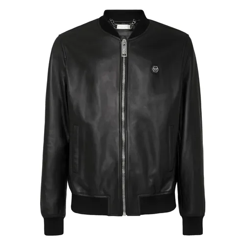 Jackets > Leather Jackets - - Philipp Plein - Modalova
