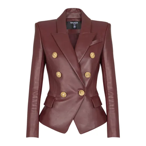 Jackets > Leather Jackets - - Balmain - Modalova