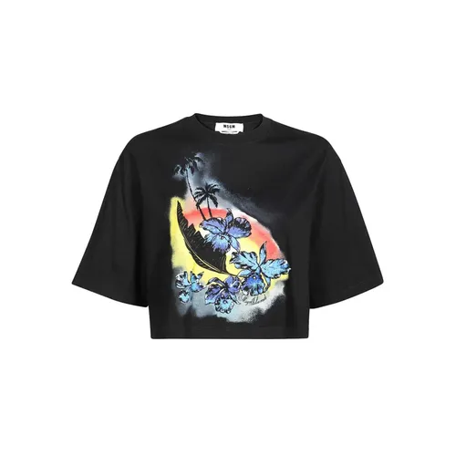 Msgm - Tops > T-Shirts - Black - Msgm - Modalova
