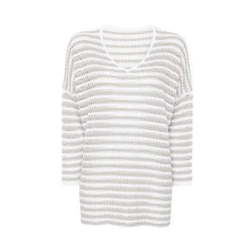 Knitwear > V-neck Knitwear - - Le Tricot Perugia - Modalova