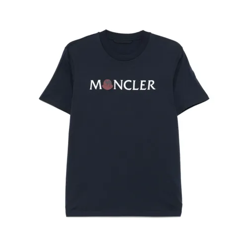 Moncler - Tops > T-Shirts - Blue - Moncler - Modalova