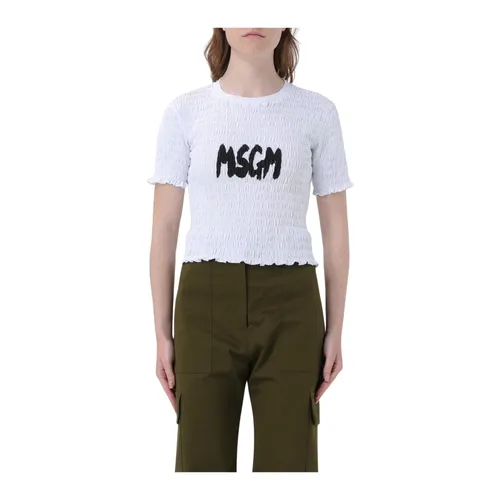 Msgm - Tops > T-Shirts - White - Msgm - Modalova