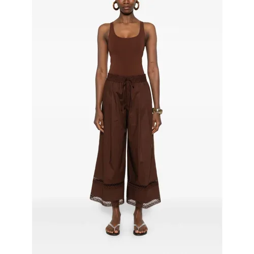 Trousers > Cropped Trousers - - Twinset - Modalova