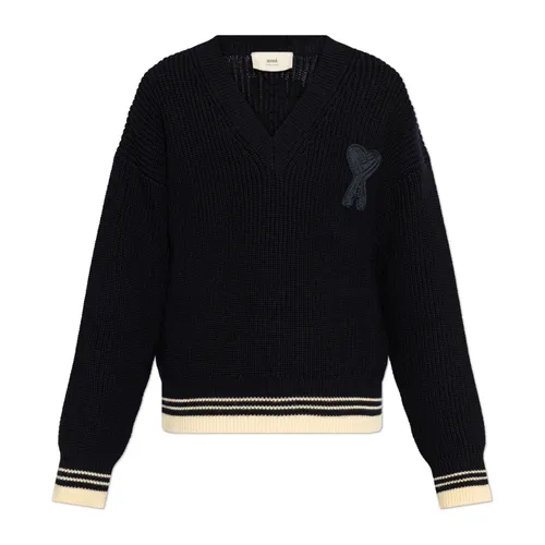 Knitwear > V-neck Knitwear - - Ami Paris - Modalova