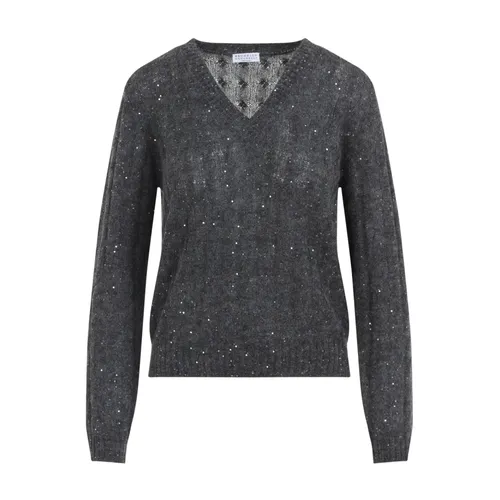 Knitwear > V-neck Knitwear - - Brunello Cucinelli - Modalova