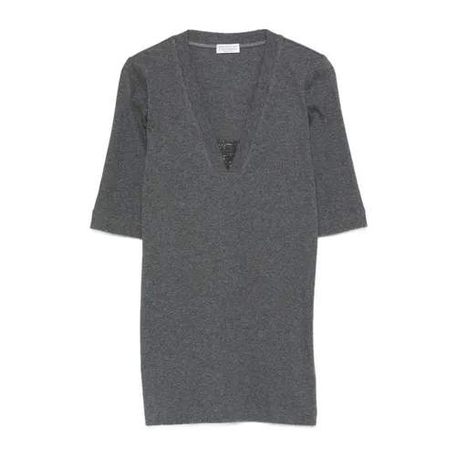 Knitwear > V-neck Knitwear - - Brunello Cucinelli - Modalova