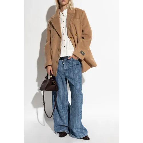Coats > Double-Breasted Coats - - Ganni - Modalova