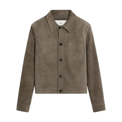 Jackets > Leather Jackets - - Ami Paris - Modalova