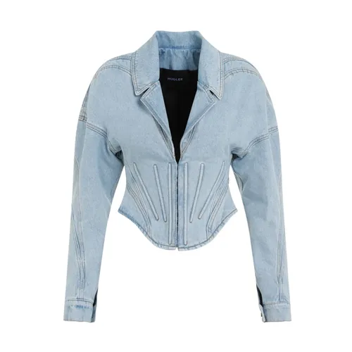 Jackets > Denim Jackets - - Mugler - Modalova
