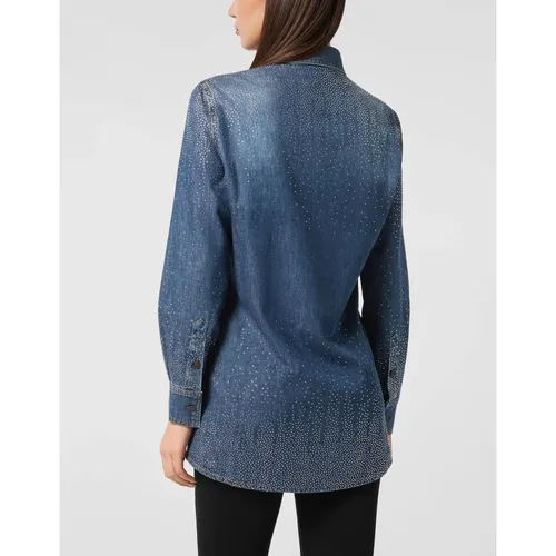 Blouses & Shirts > Denim Shirts - - Philipp Plein - Modalova