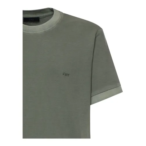 Fay - Tops > T-Shirts - Green - Fay - Modalova