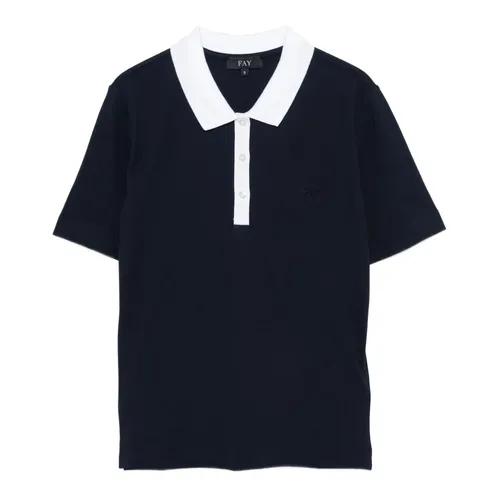 Fay - Tops > Polo Shirts - Blue - Fay - Modalova