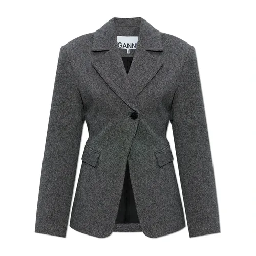Ganni - Jackets > Blazers - Gray - Ganni - Modalova