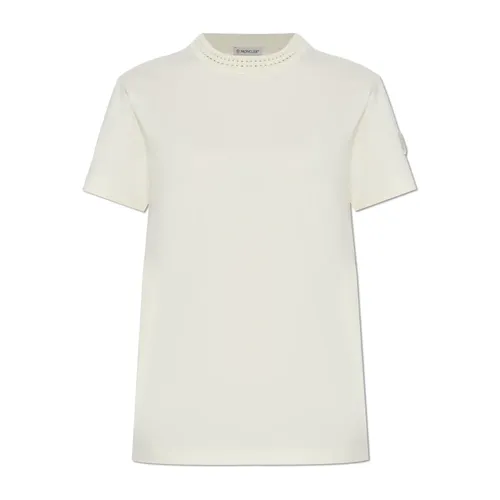 Moncler - Tops > T-Shirts - Beige - Moncler - Modalova