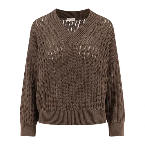 Knitwear > V-neck Knitwear - - Brunello Cucinelli - Modalova