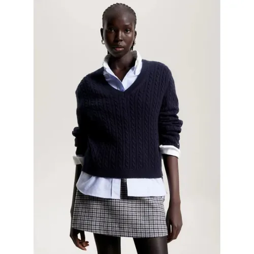 Knitwear > V-neck Knitwear - - Tommy Hilfiger - Modalova