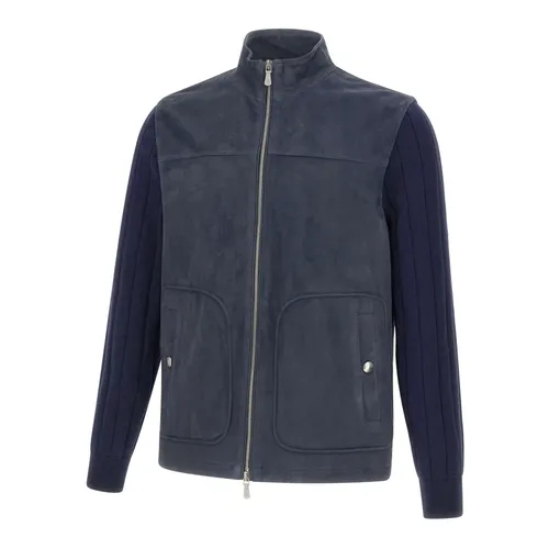 Jackets > Leather Jackets - - Eleventy - Modalova