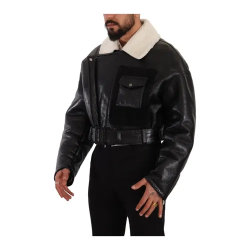 Jackets > Leather Jackets - - Dolce & Gabbana - Modalova