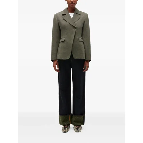 Ganni - Jackets > Blazers - Green - Ganni - Modalova