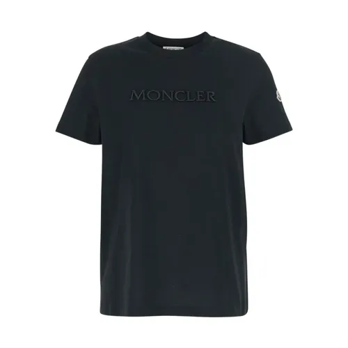 Moncler - Tops > T-Shirts - Black - Moncler - Modalova