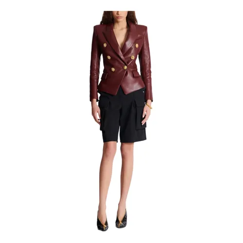 Jackets > Leather Jackets - - Balmain - Modalova