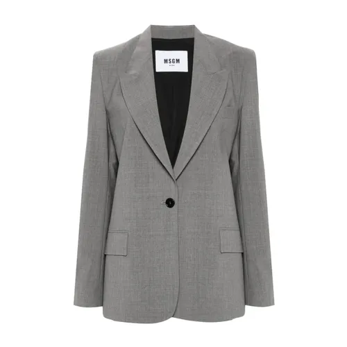 Msgm - Jackets > Blazers - Gray - Msgm - Modalova