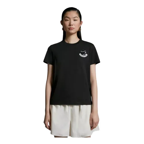 Moncler - Tops > T-Shirts - Black - Moncler - Modalova