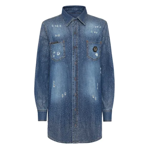 Blouses & Shirts > Denim Shirts - - Philipp Plein - Modalova