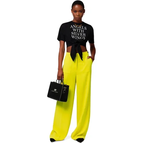 Trousers > Wide Trousers - - Elisabetta Franchi - Modalova