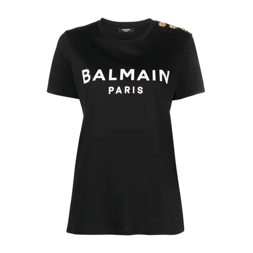 Balmain - Tops > T-Shirts - Black - Balmain - Modalova