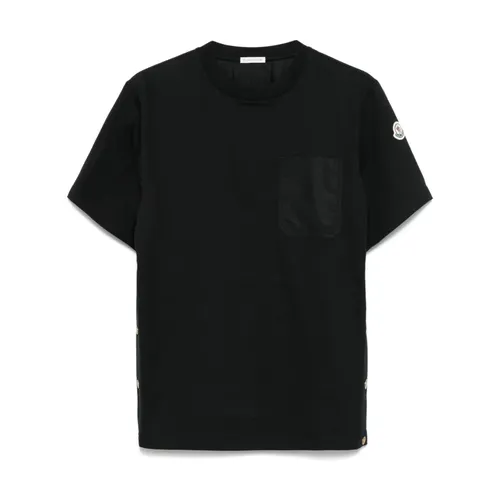 Moncler - Tops > T-Shirts - Black - Moncler - Modalova