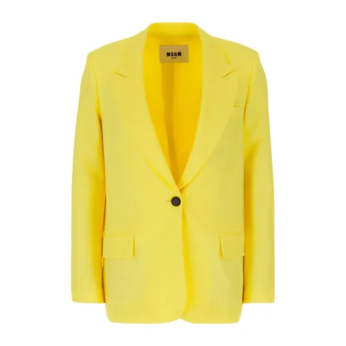 Msgm - Jackets > Blazers - Yellow - Msgm - Modalova