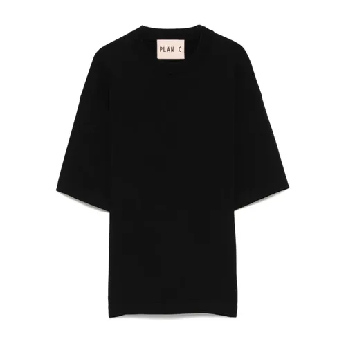 Plan C - Tops > T-Shirts - Black - Plan C - Modalova