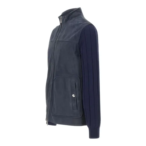 Jackets > Leather Jackets - - Eleventy - Modalova