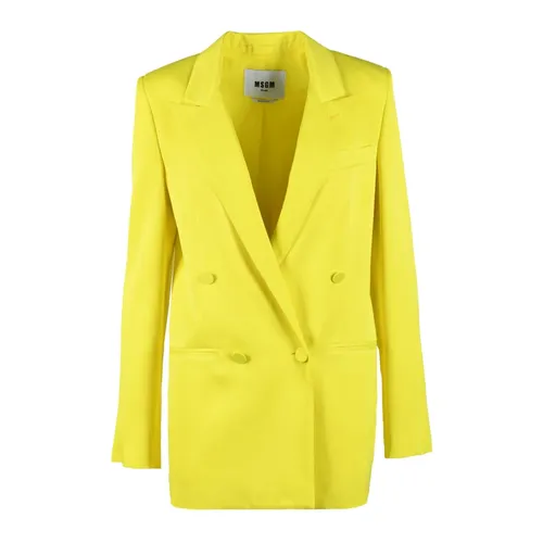 Msgm - Jackets > Blazers - Yellow - Msgm - Modalova