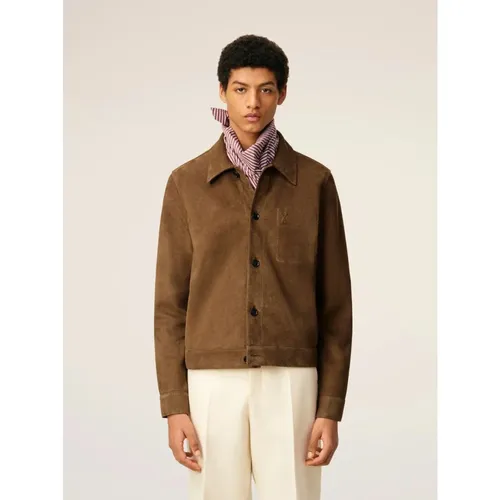 Jackets > Leather Jackets - - Ami Paris - Modalova