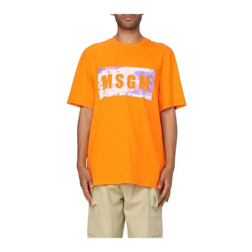 Msgm - Tops > T-Shirts - Orange - Msgm - Modalova