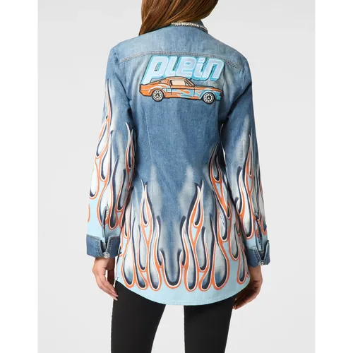 Blouses & Shirts > Denim Shirts - - Philipp Plein - Modalova